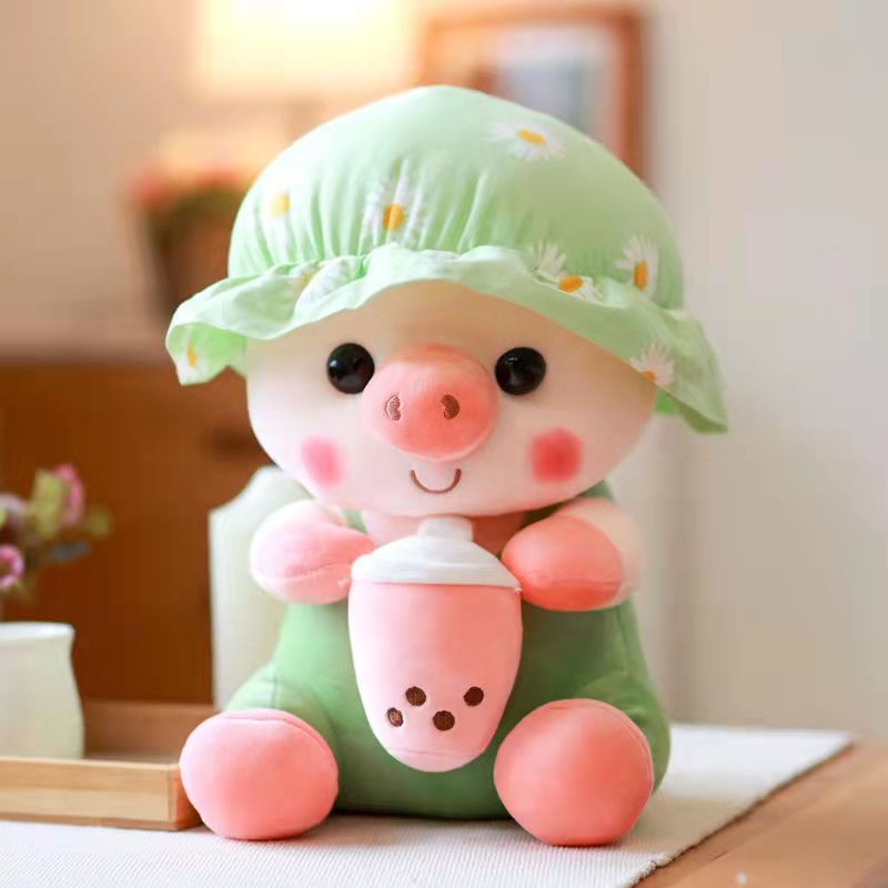 Cute Pig Boba Plush Toy